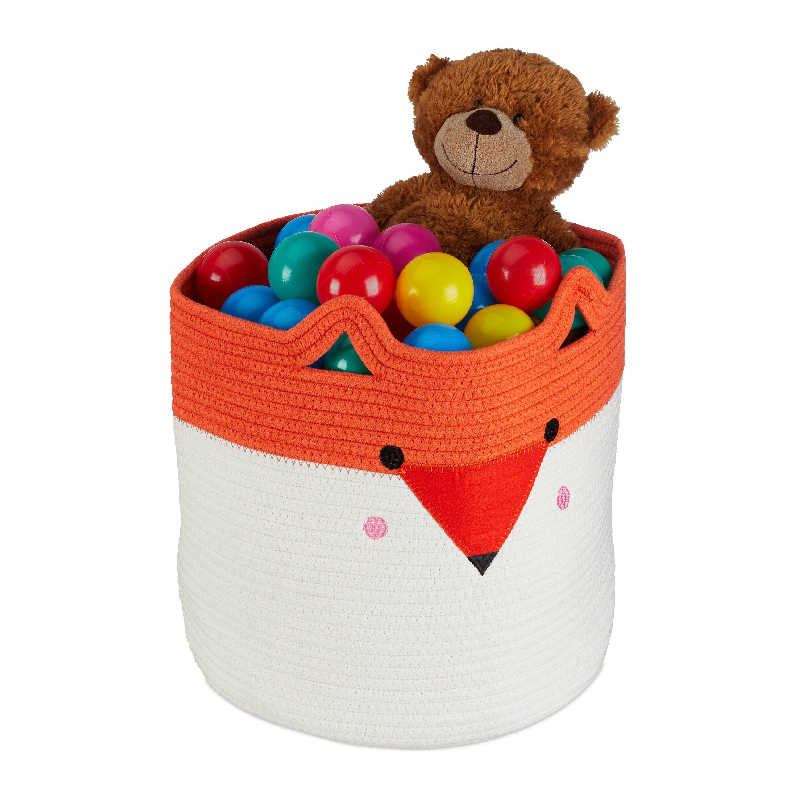 Relaxdays Spielzeugkorb Panda - Baumwollkorb 24,5x35 Cm Für Kinderzimmer
